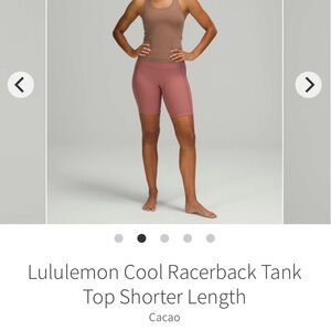 lululemon athletica Cool Racerback shorter waist length Tank Top in Cacao 2 tan